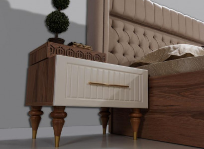 Schlafzimmer Nachttische Material Holz Stil Möbel Braun Neu Luxus